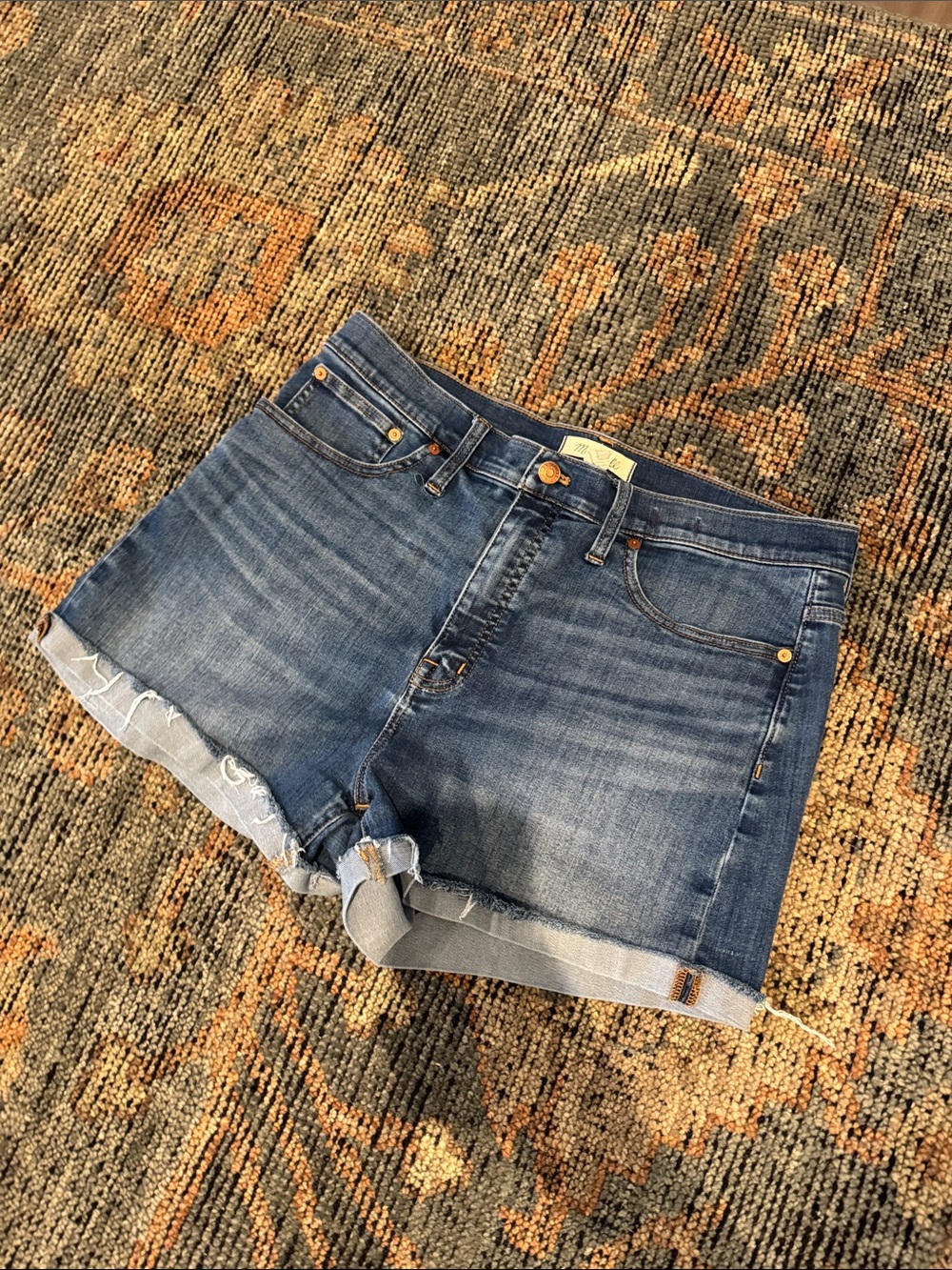 Madewell Mid-Blue Rolled-Hem Denim Shorts